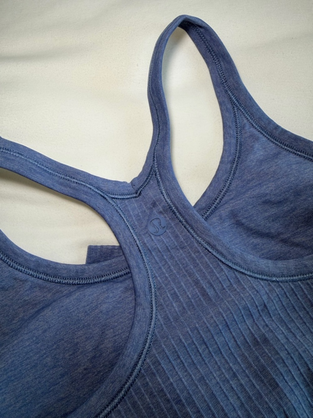 lululemon athletica Blue Ribbed Racerback Tank Top